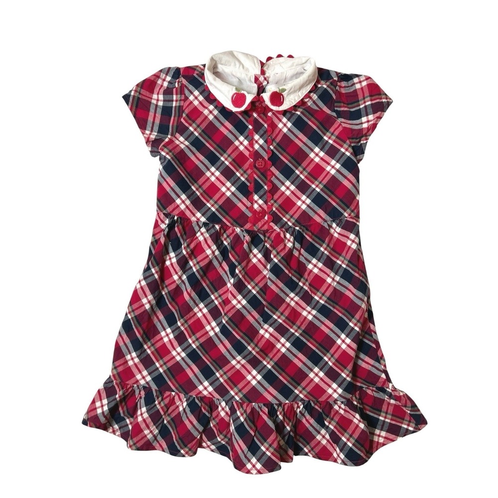 Gymboree Girls Size 5T Plaid Apple Collar Dress Back to School Meet the Teacher